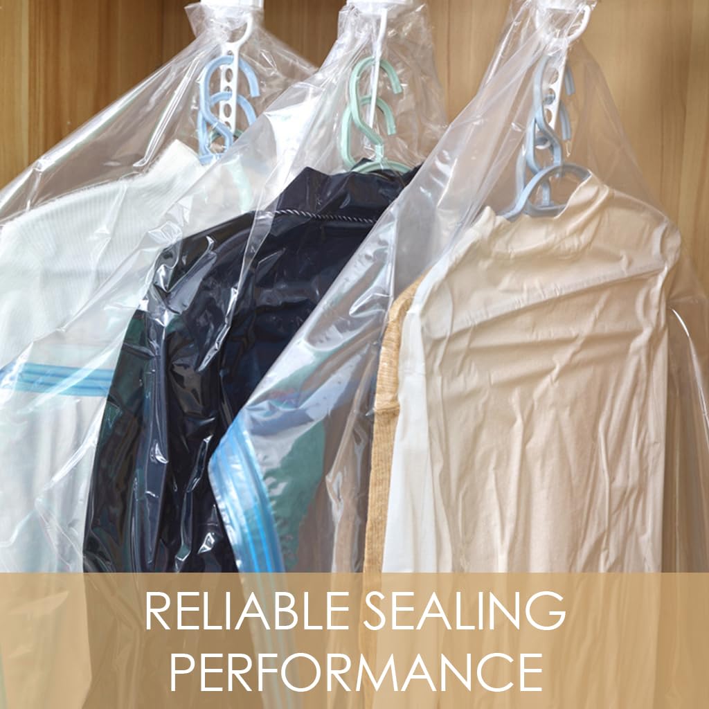 HASTHIP 4Pcs Hanging Vacuum Storage Bags for Clothes - 41''& 57'' Long Dustproof Wardrobes Vacuum Clothes Bags, Space Saving Vacuum Storage Bags (27.5 inches width) HASTHIP 4Pcs Hanging Vacuum Storage Bags for Clothes - 41''& 57'' Long Dustproof Wardrobes Vacuum Clothes Bags, Space Saving Vacuum Storage Bags (27.5 inches width)